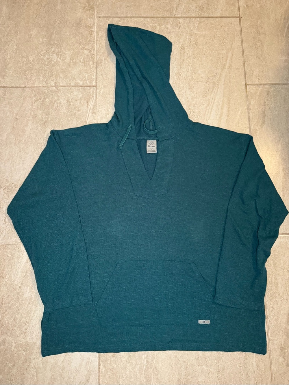 Hurley Teal V-Neck Hooded Men's Sweater